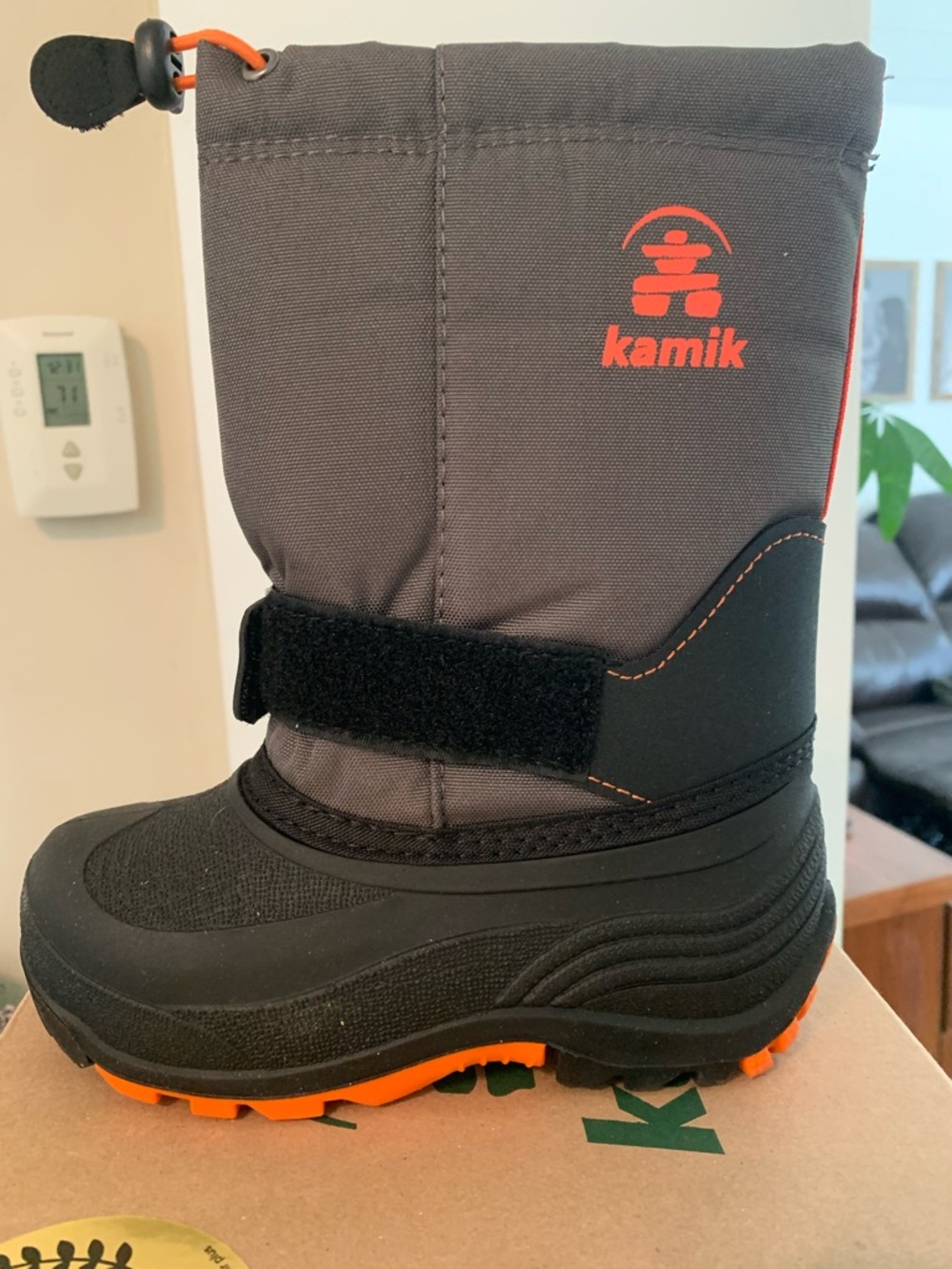 Kamik Rocket Kids' Snow Boot in Charcoal & orange